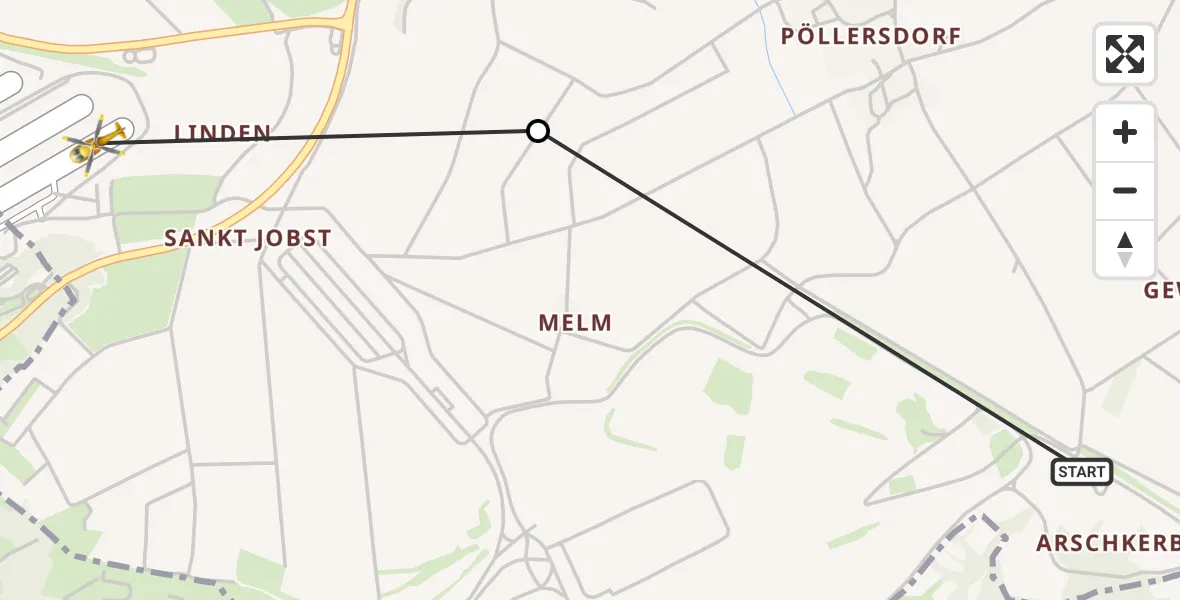 Flugroute Rettungshubschrauber Reuth - Bayreuth Airport, 23 Februar 2026, 07:57