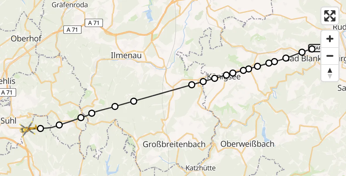 Routekaart van de vlucht: Rettungshubschrauber nach St. Kilian, Schlangenweg