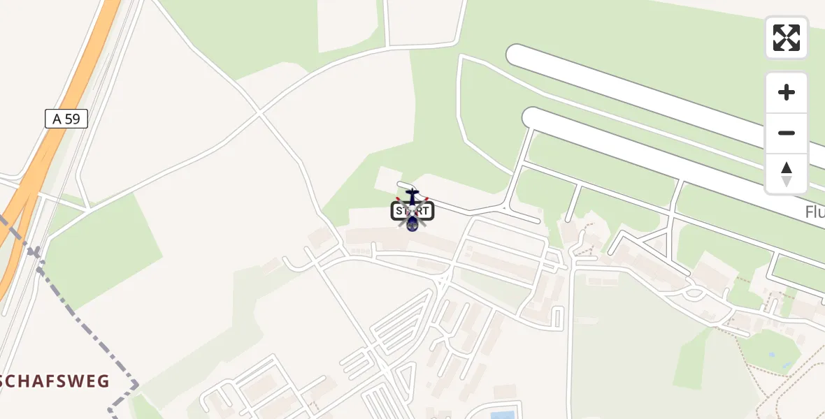 Routekaart van de vlucht: Polizeihubschrauber nach Sankt Augustin, Richthofenstraße