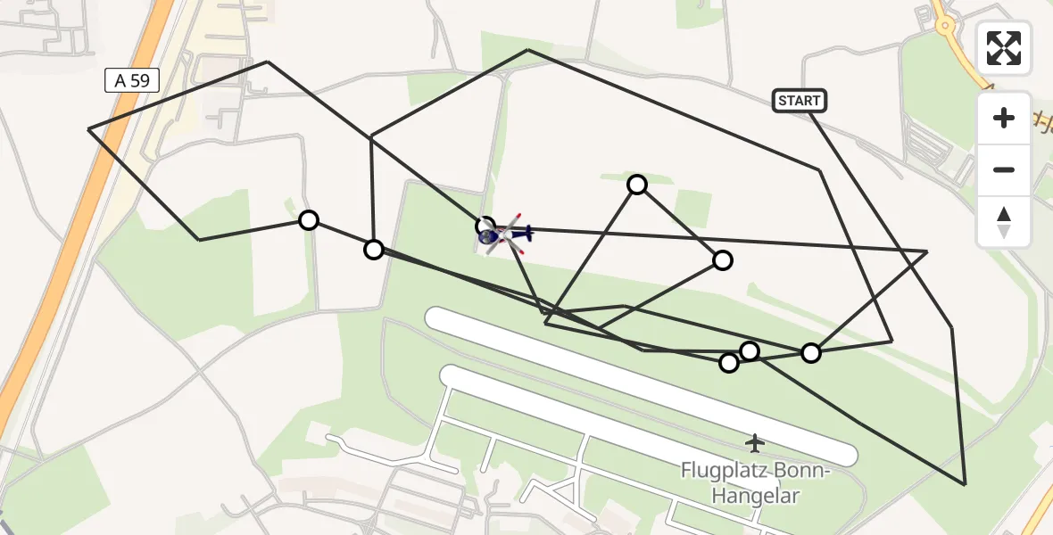 Flugroute Polizeihubschrauber Sankt Augustin - Sankt Augustin, 23 Februar 2026, 10:32