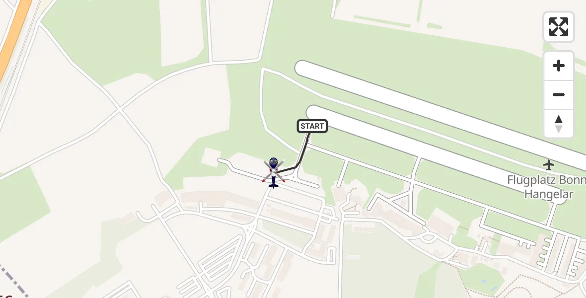 Flugroute Polizeihubschrauber Bonn-Hangelar Airfield - Sankt Augustin, 23 Februar 2026, 10:44