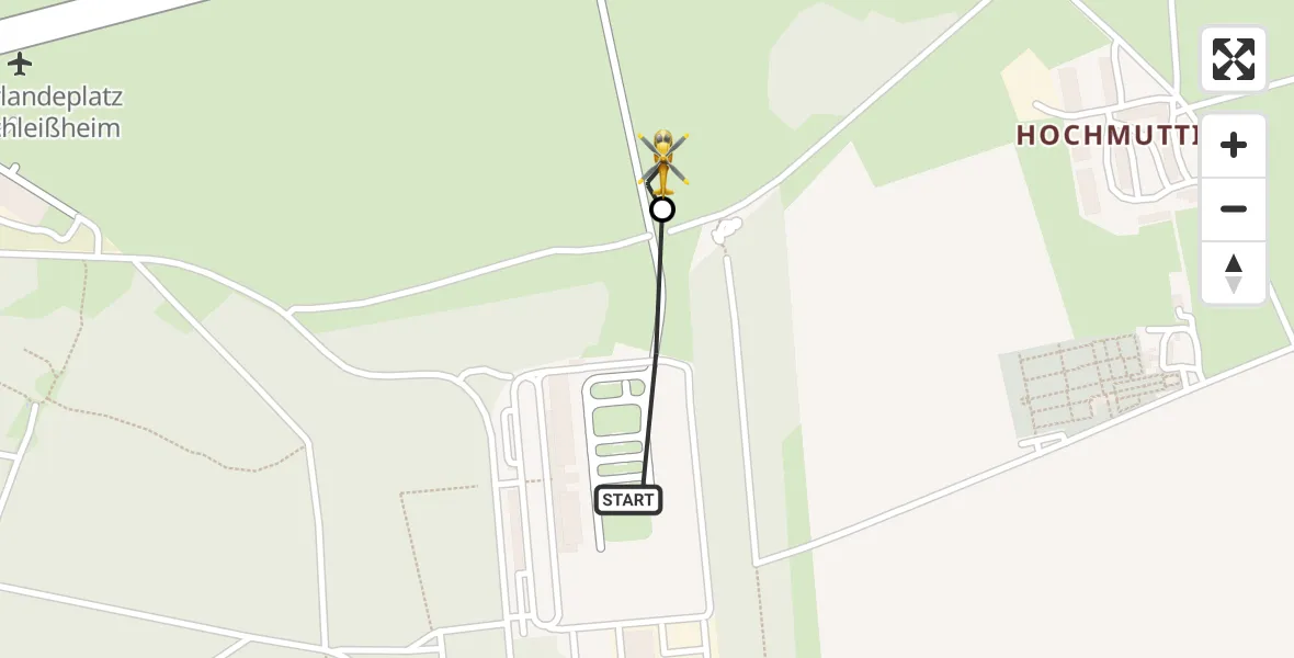 Flugroute Rettungshubschrauber Oberschleißheim - Oberschleissheim Heliport, 23 Februar 2026, 10:46