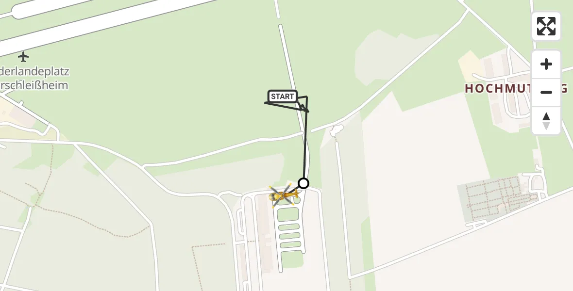 Flugroute Rettungshubschrauber Oberschleissheim Heliport - Oberschleißheim, 23 Februar 2026, 10:53