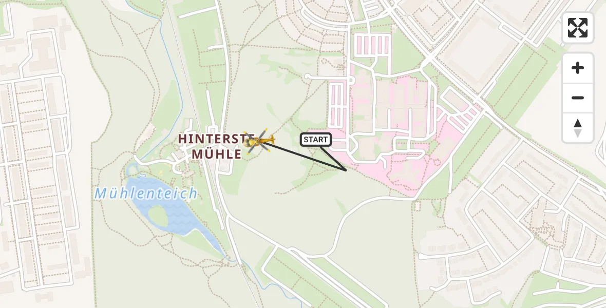Flugroute Rettungshubschrauber Neubrandenburg - Neubrandenburg, 23 Februar 2026, 11:01