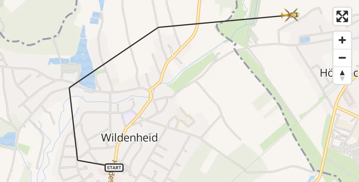 Flugroute Rettungshubschrauber Wildenheid - Sonneberg, 23 Februar 2026, 11:46