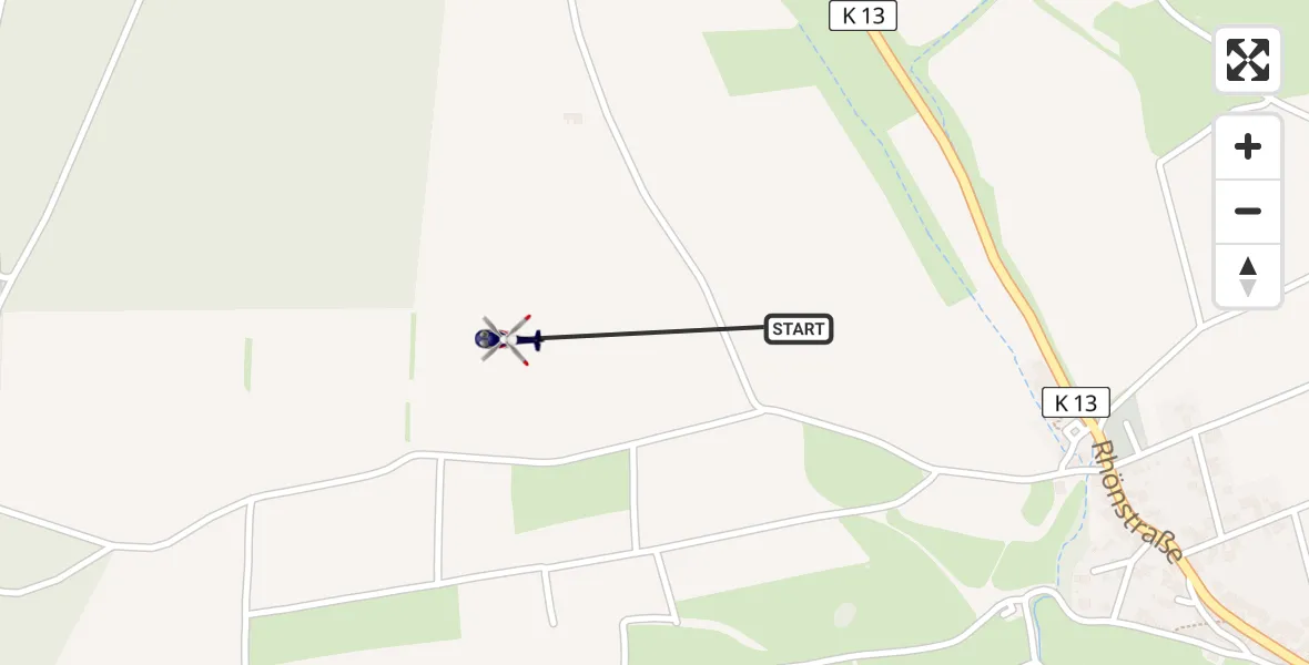 Flugroute Polizeihubschrauber Motzfeld - Friedewald, 23 Februar 2026, 11:56