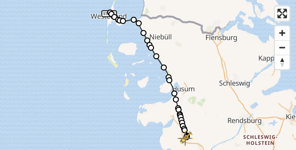 Routekaart van de vlucht: Rettungshubschrauber nach Heide, Am Nussgang