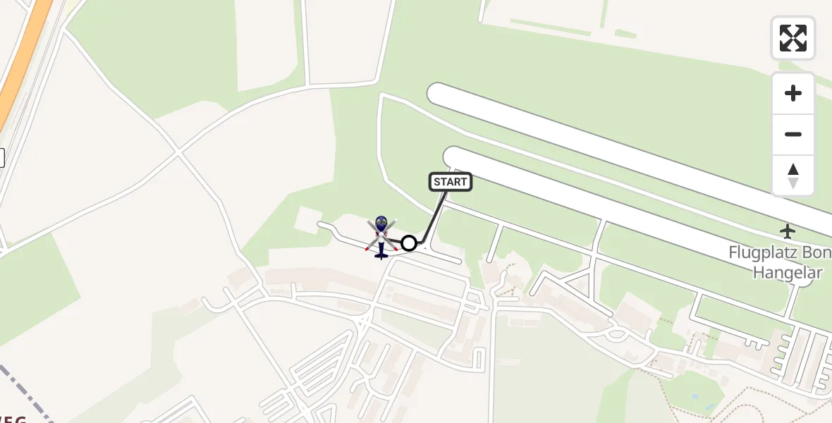 Flugroute Polizeihubschrauber Bonn-Hangelar Airfield - Sankt Augustin, 23 Februar 2026, 16:38