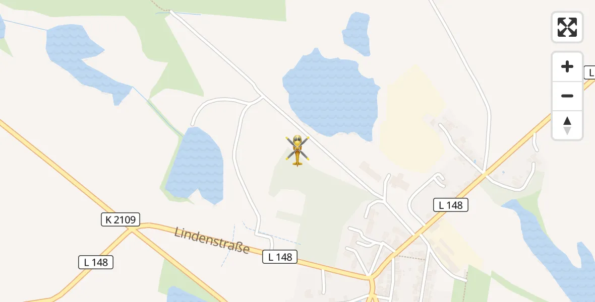 Flugroute Ambulanzhubschrauber Könnern - Könnern, 24 Februar 2026, 05:55