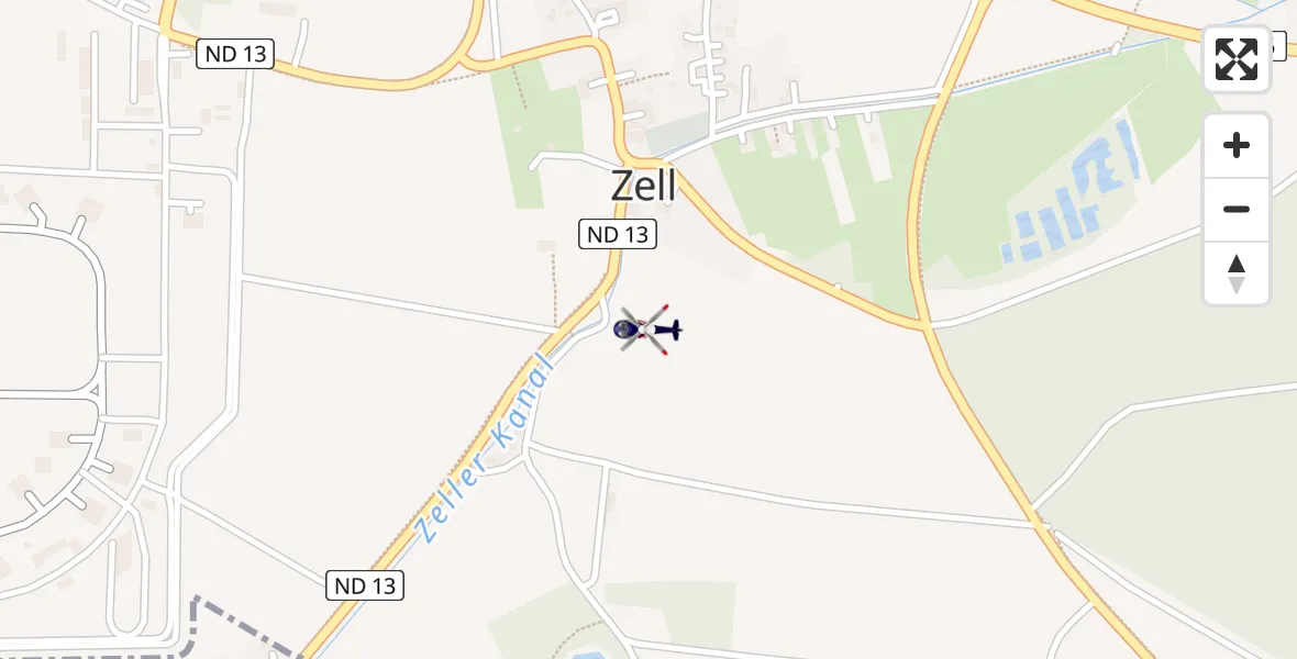 Flugroute Polizeihubschrauber Zell - Zell, 24 Februar 2026, 07:16