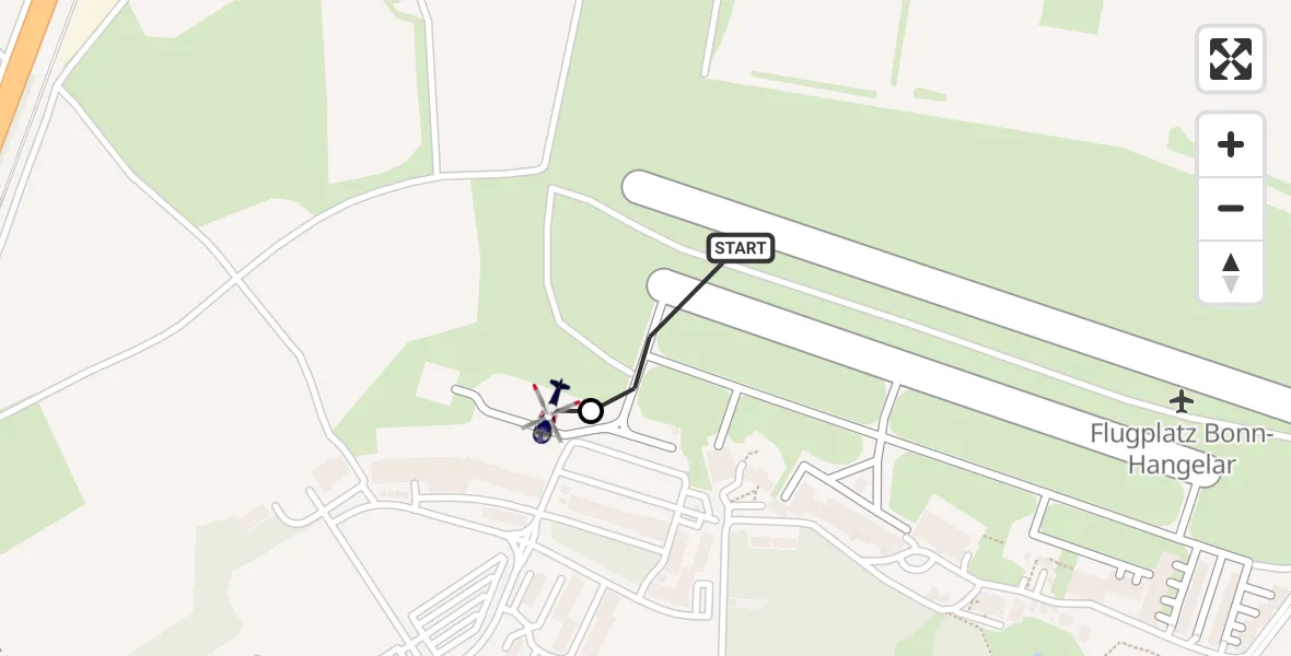 Flugroute Polizeihubschrauber Bonn-Hangelar Airfield - Sankt Augustin, 24 Februar 2026, 07:21