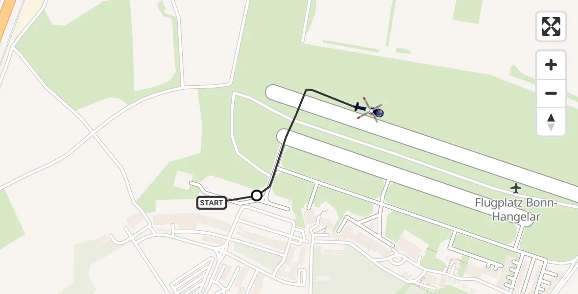 Flugroute Polizeihubschrauber Sankt Augustin - Bonn-Hangelar Airfield, 24 Februar 2026, 07:25