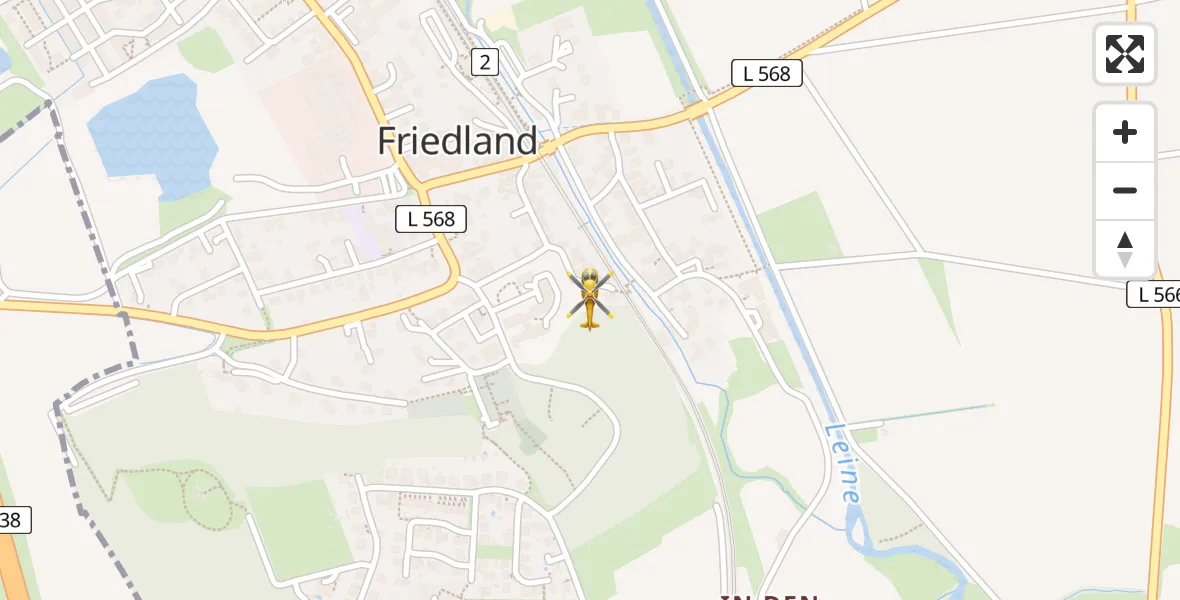Flugroute Rettungshubschrauber Friedland - Friedland, 24 Februar 2026, 07:29