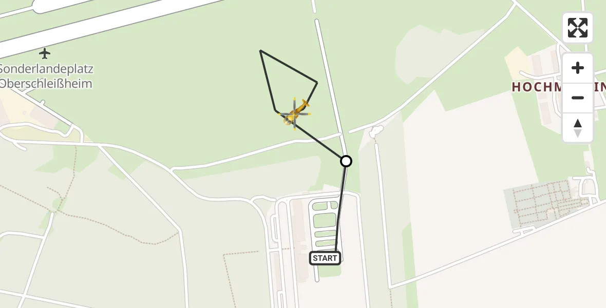 Flugroute Rettungshubschrauber Oberschleißheim - Oberschleissheim Heliport, 24 Februar 2026, 08:51