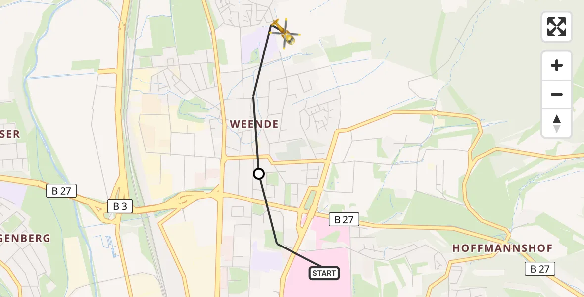 Routekaart van de vlucht: Rettungshubschrauber nach Göttingen, Edward-Schröder-Bogen