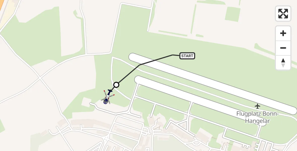 Flugroute Polizeihubschrauber Bonn-Hangelar Airfield - Sankt Augustin, 24 Februar 2026, 10:37