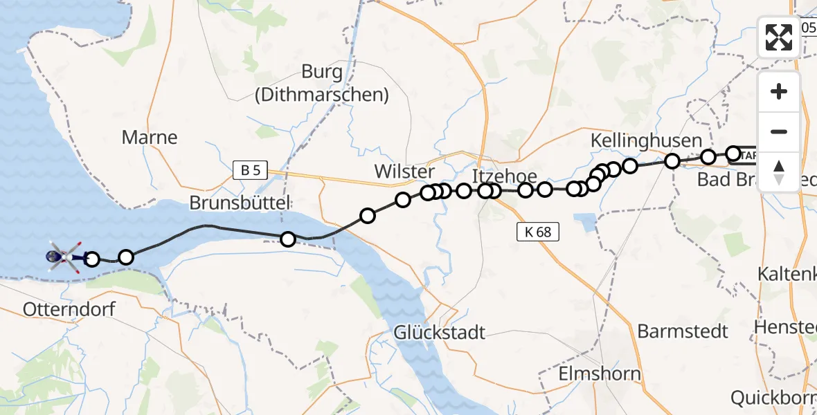 Routekaart van de vlucht: Polizeihubschrauber nach Otterndorf, Bekate
