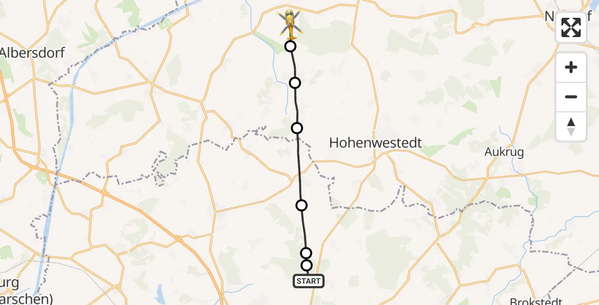 Flugroute Rettungshubschrauber Ridders - Haale, 24 Februar 2026, 13:22