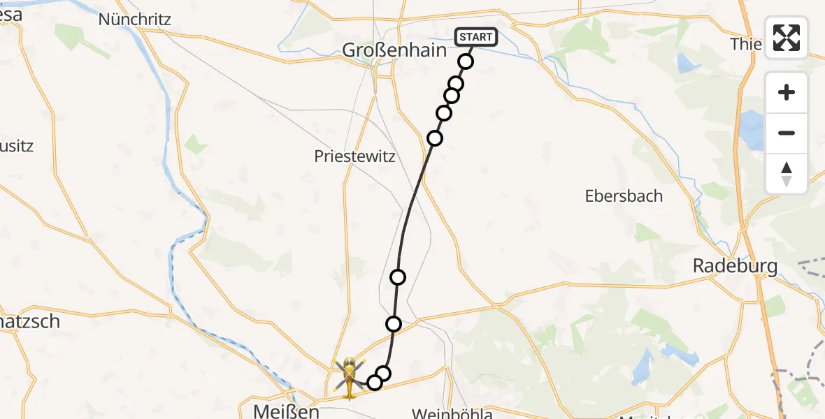 Routekaart van de vlucht: Rettungshubschrauber nach Nassau, Nassauweg