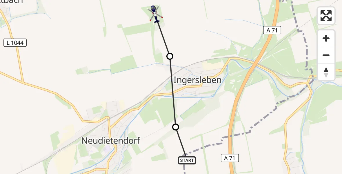 Routekaart van de vlucht: Polizeihubschrauber nach Ingersleben, Ingerslebener Weg
