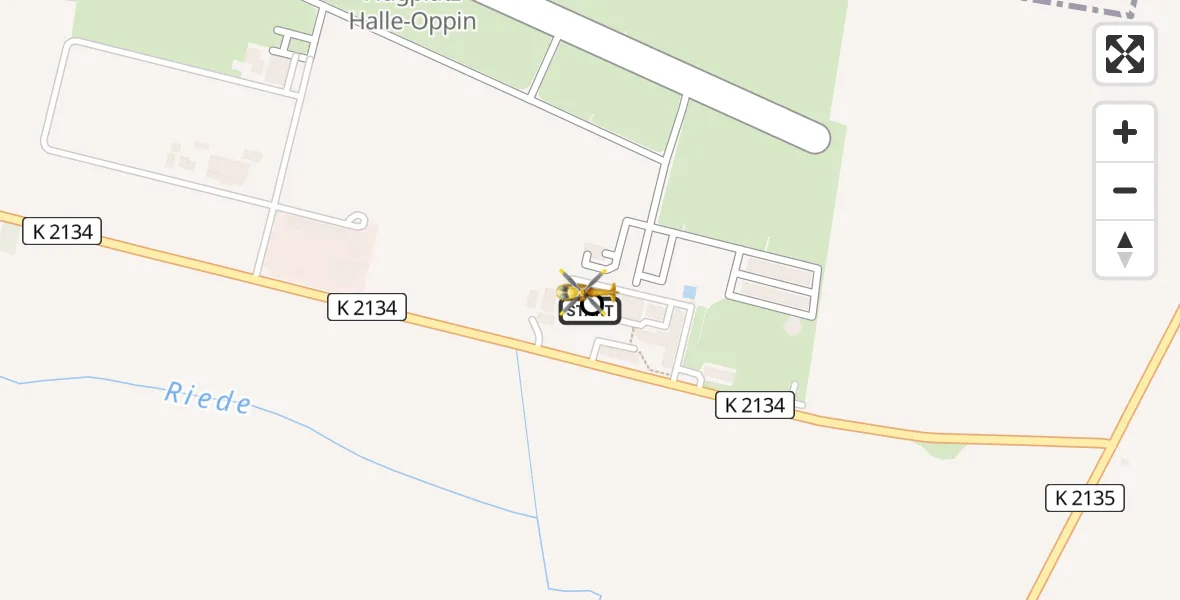 Flugroute Ambulanzhubschrauber Landsberg - Halle-Oppin Airfield, 25 Februar 2026, 04:46