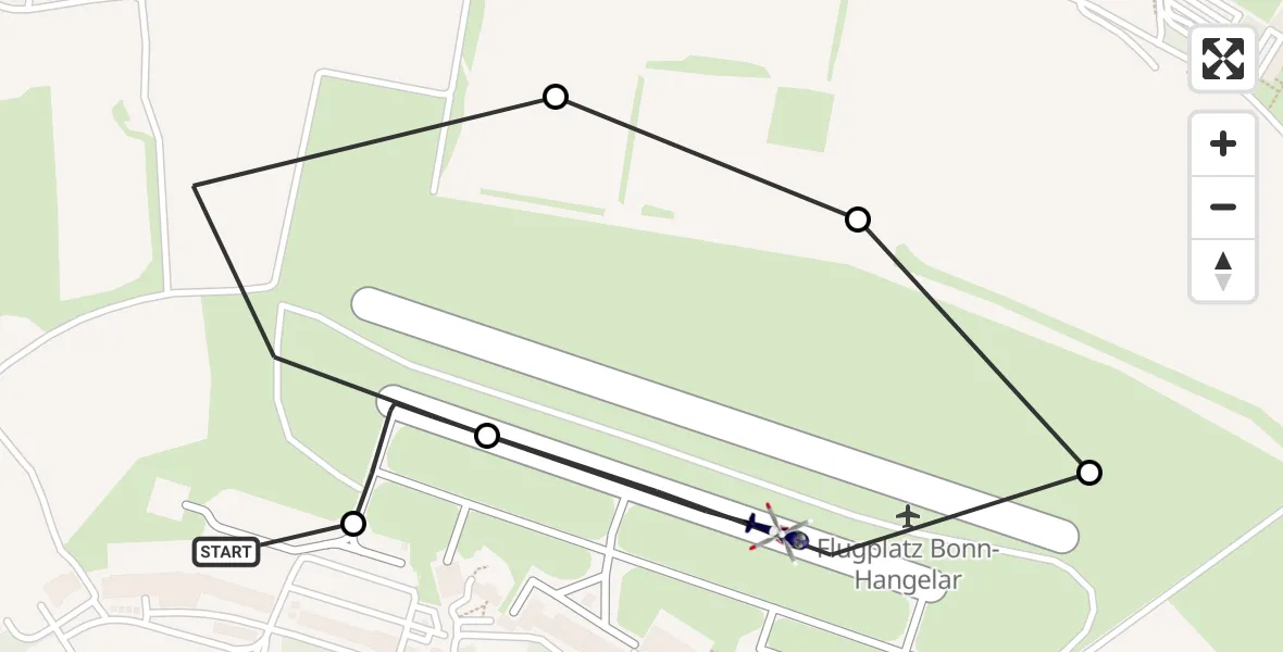 Flugroute Polizeihubschrauber Sankt Augustin - Bonn-Hangelar Airfield, 25 Februar 2026, 06:58