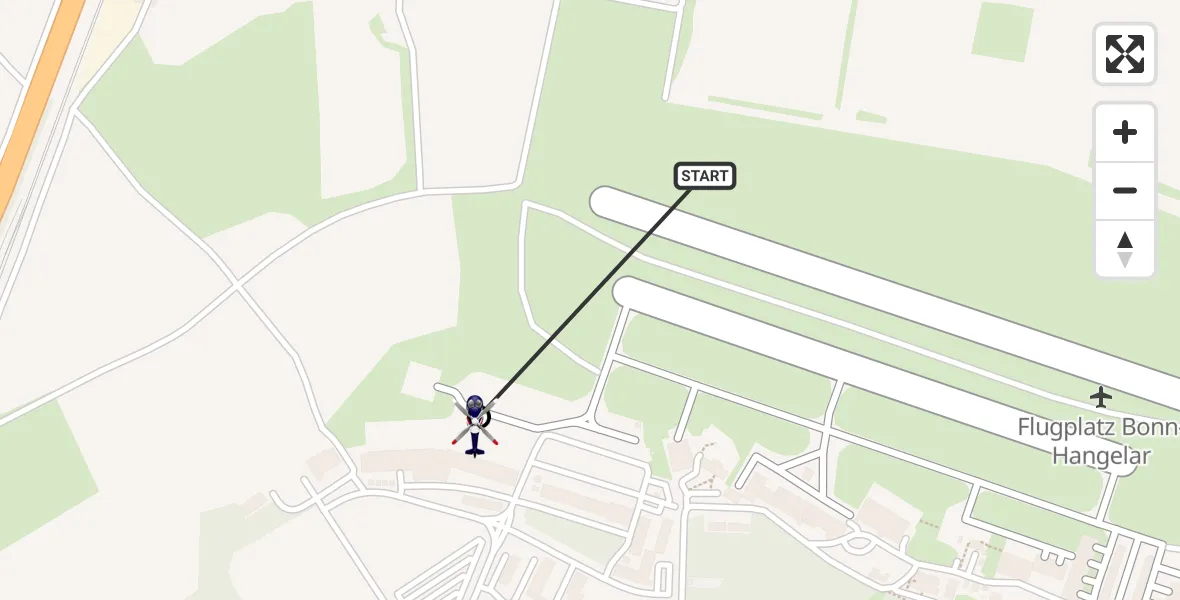 Flugroute Polizeihubschrauber Bonn-Hangelar Airfield - Sankt Augustin, 25 Februar 2026, 07:21