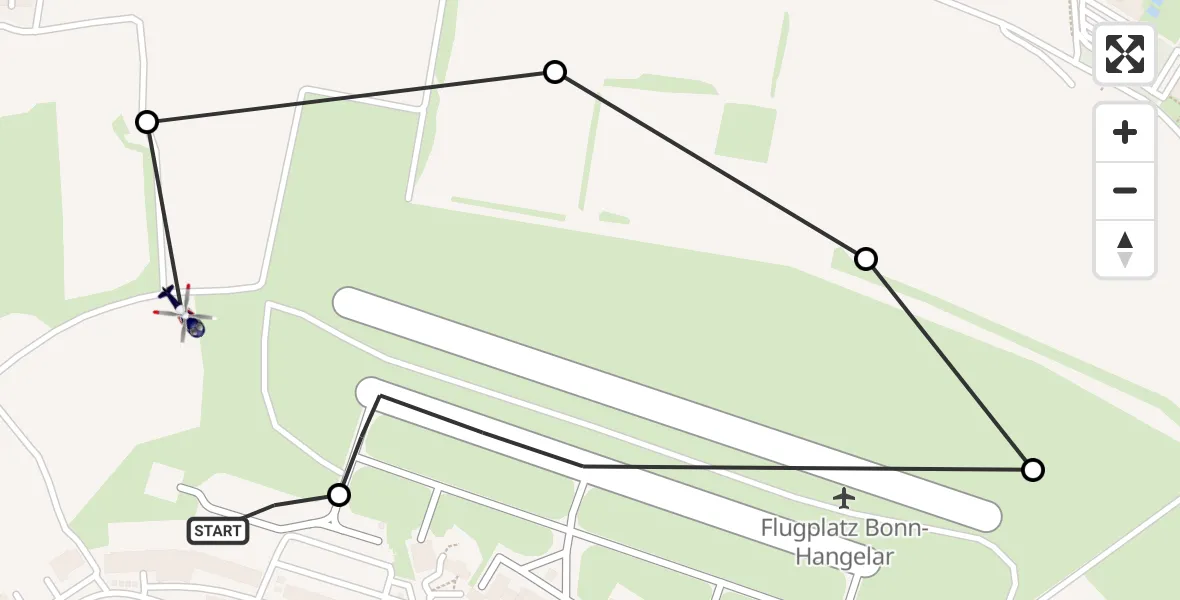 Flugroute Polizeihubschrauber Sankt Augustin - Meindorf, 25 Februar 2026, 07:26