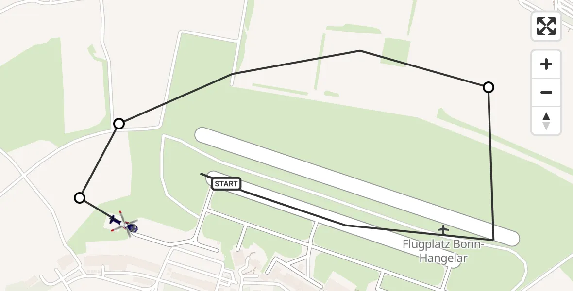 Routekaart van de vlucht: Polizeihubschrauber nach Sankt Augustin, Richthofenstraße