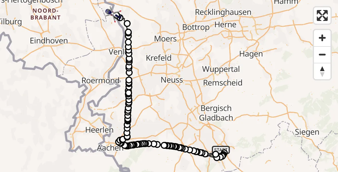 Routekaart van de vlucht: Polizeihubschrauber nach Weeze