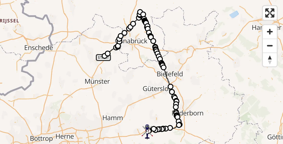 Routekaart van de vlucht: Polizeihubschrauber nach Altengeseke, Lohweg
