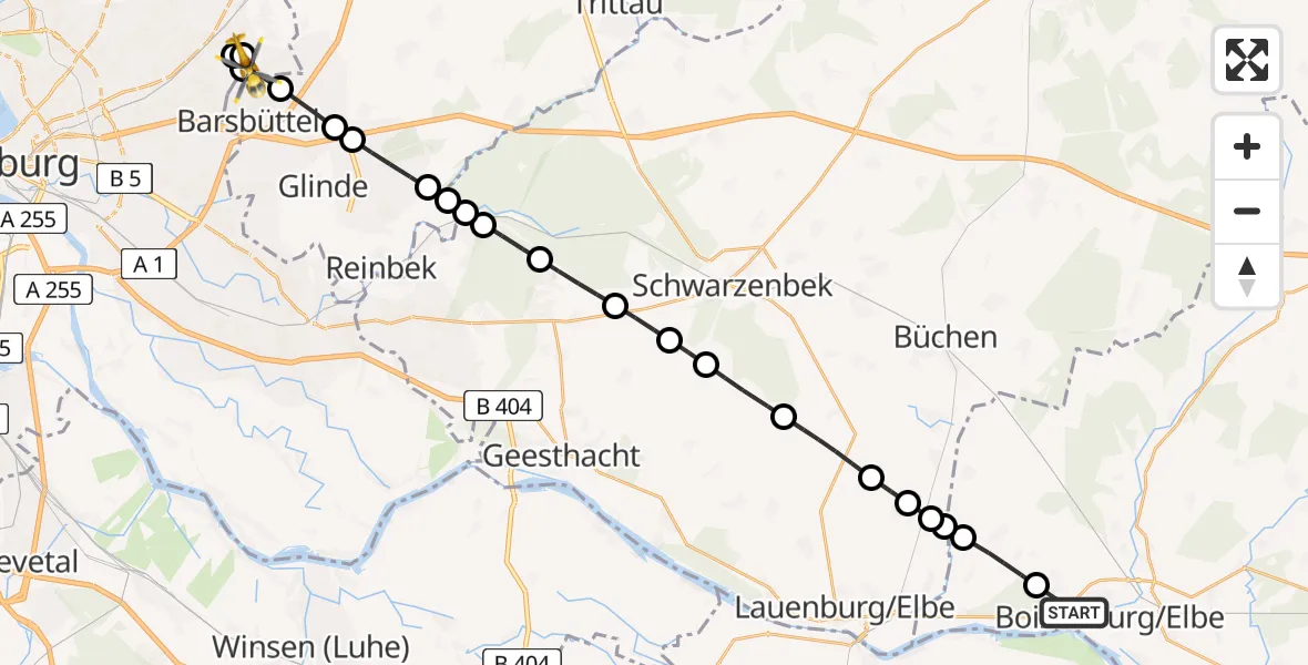 Routekaart van de vlucht: Rettungshubschrauber nach Wilhelmstift Catholic Children's Hospital Helipad