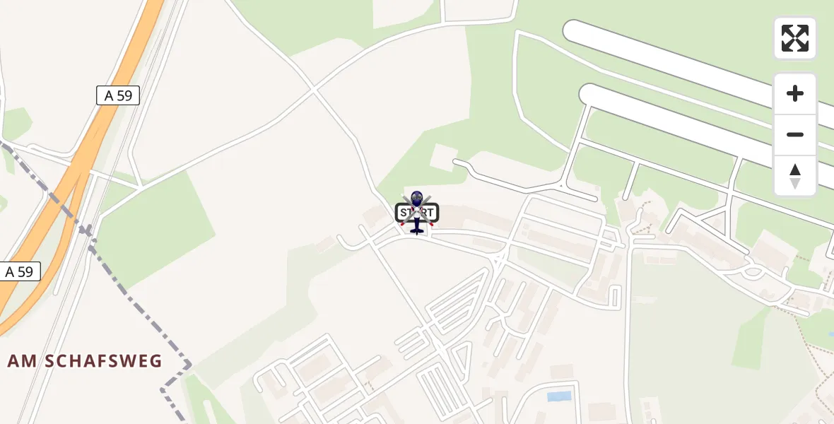 Routekaart van de vlucht: Polizeihubschrauber nach Sankt Augustin, Richthofenstraße