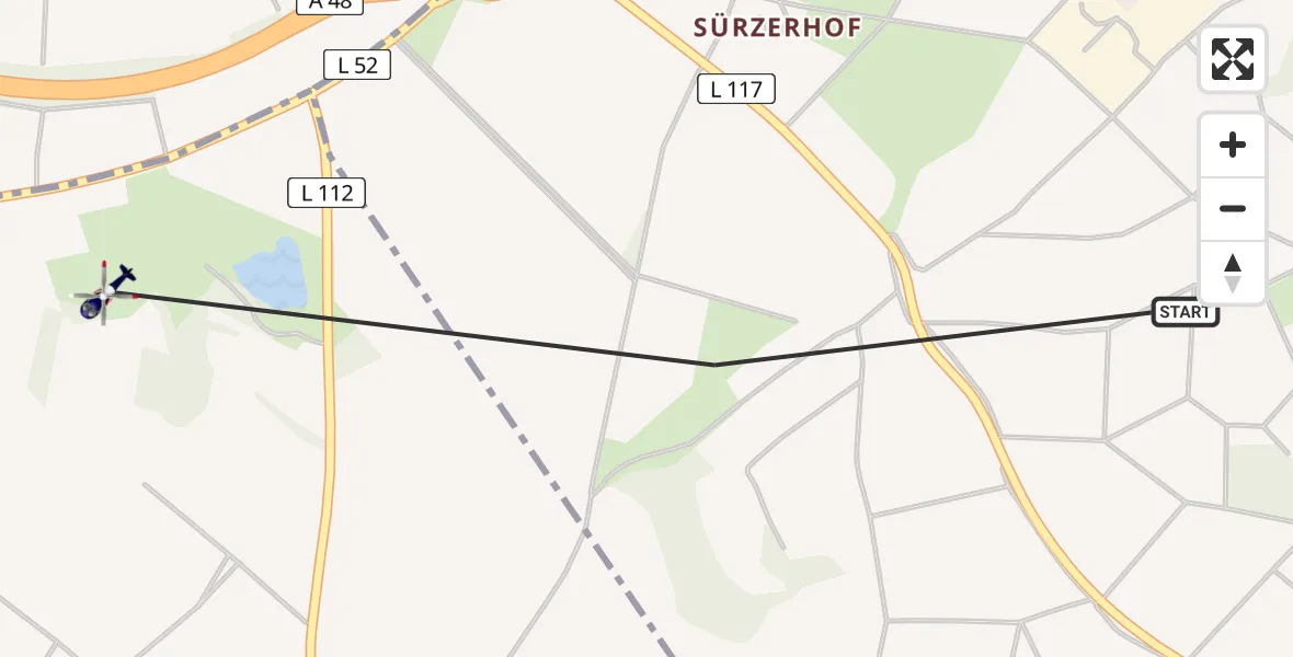 Flugroute Polizeihubschrauber Kobern-Gondorf - Lonnig, 25 Februar 2026, 13:07