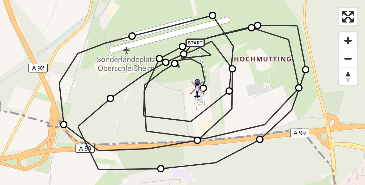Flugroute Polizeihubschrauber Oberschleissheim Heliport - Oberschleißheim, 25 Februar 2026, 14:12