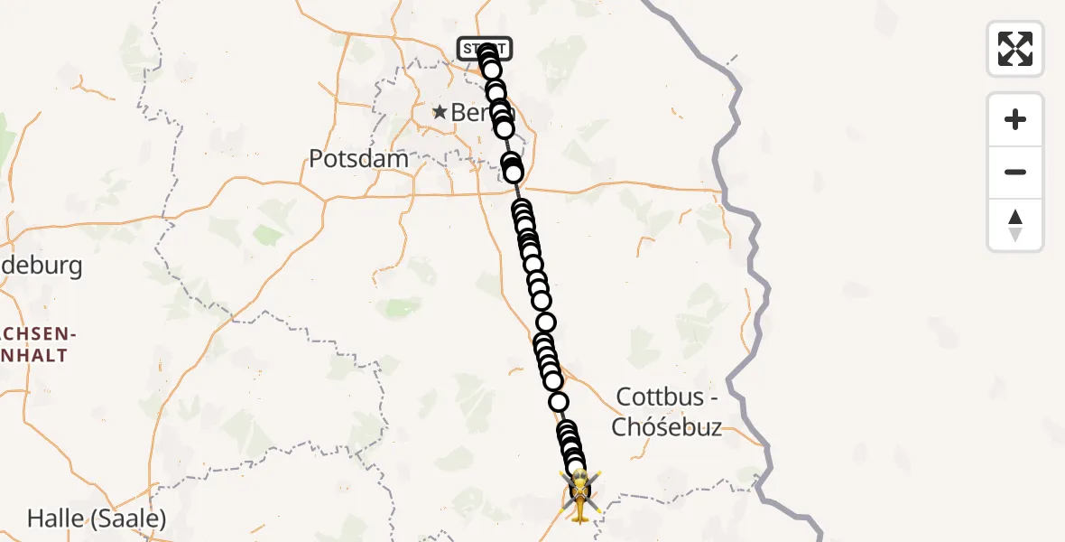 Routekaart van de vlucht: Ambulanzhubschrauber nach Senftenberg, K 6612