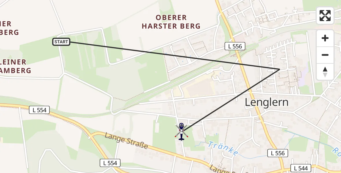 Flugroute Polizeihubschrauber Bovenden - Bovenden, 25 Februar 2026, 18:01