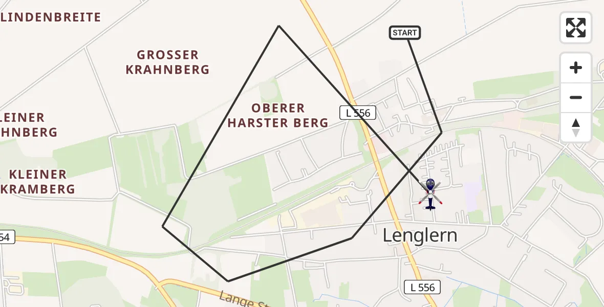 Flugroute Polizeihubschrauber Bovenden - Bovenden, 25 Februar 2026, 18:05