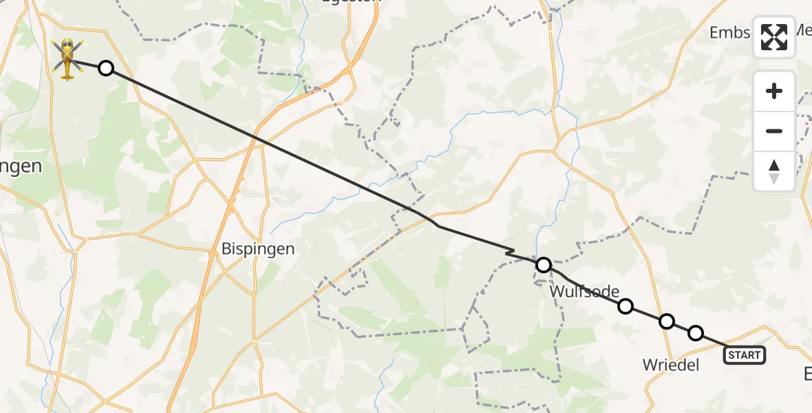 Routekaart van de vlucht: Rettungshubschrauber nach Schneverdingen, Barrl