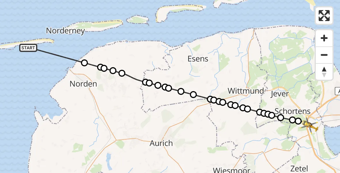 Routekaart van de vlucht: Rettungshubschrauber nach Sande, Am Gut Sanderbusch