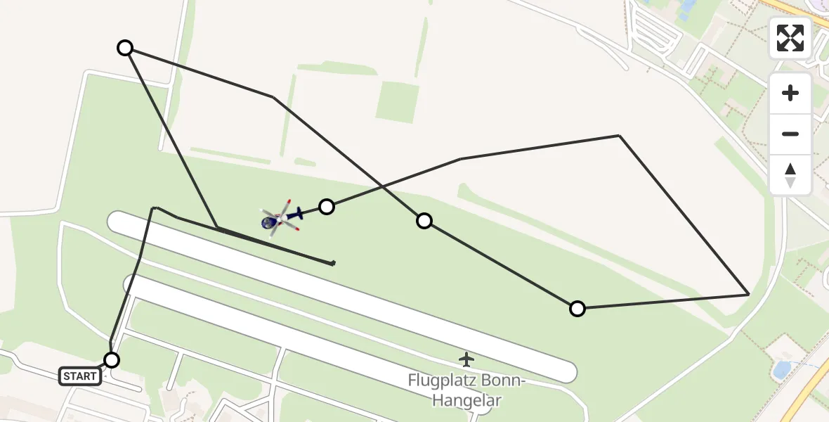 Flugroute Polizeihubschrauber Sankt Augustin - Bonn-Hangelar Airfield, 26 Februar 2026, 08:14
