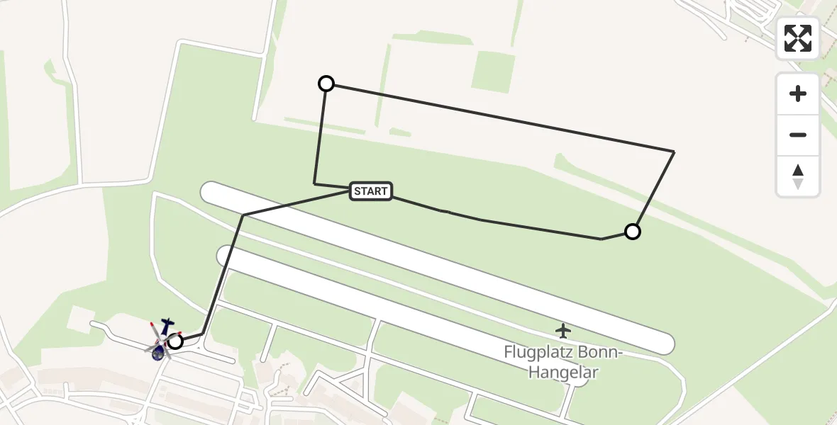 Flugroute Polizeihubschrauber Bonn-Hangelar Airfield - Sankt Augustin, 26 Februar 2026, 08:28