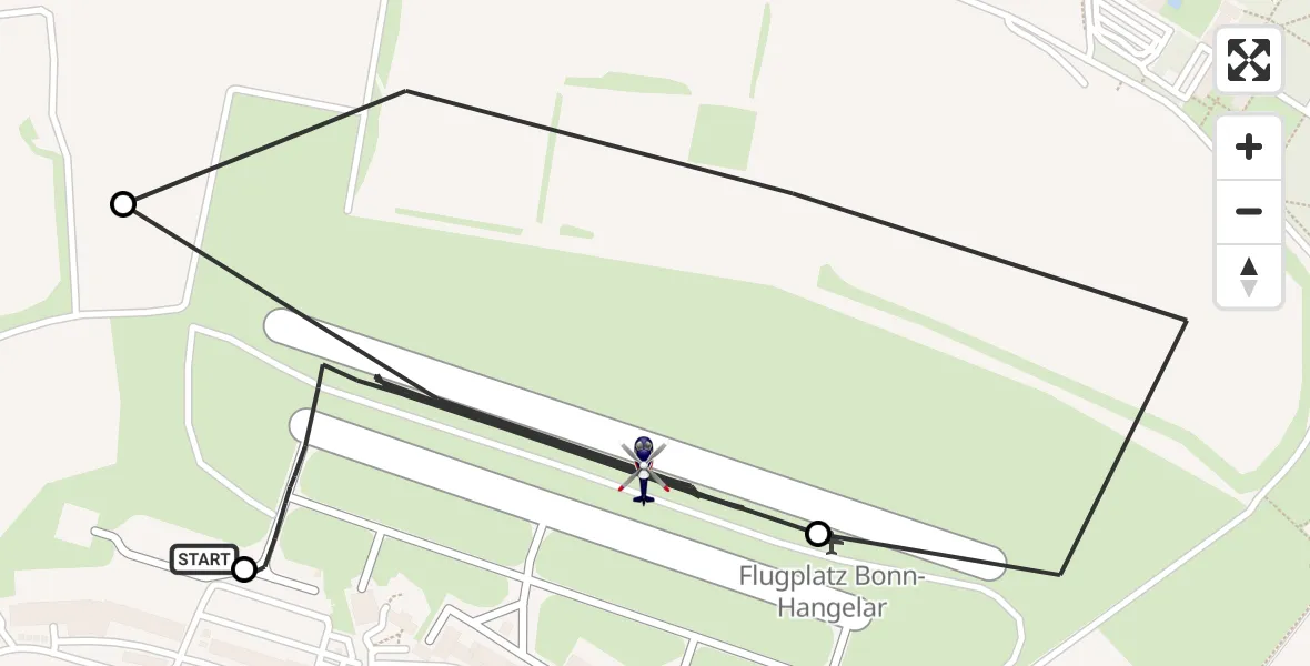 Routekaart van de vlucht: Polizeihubschrauber nach Bonn-Hangelar Airfield