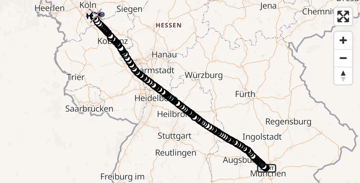 Flugroute Polizeihubschrauber Oberschleißheim - Meindorf, 26 Februar 2026, 08:57