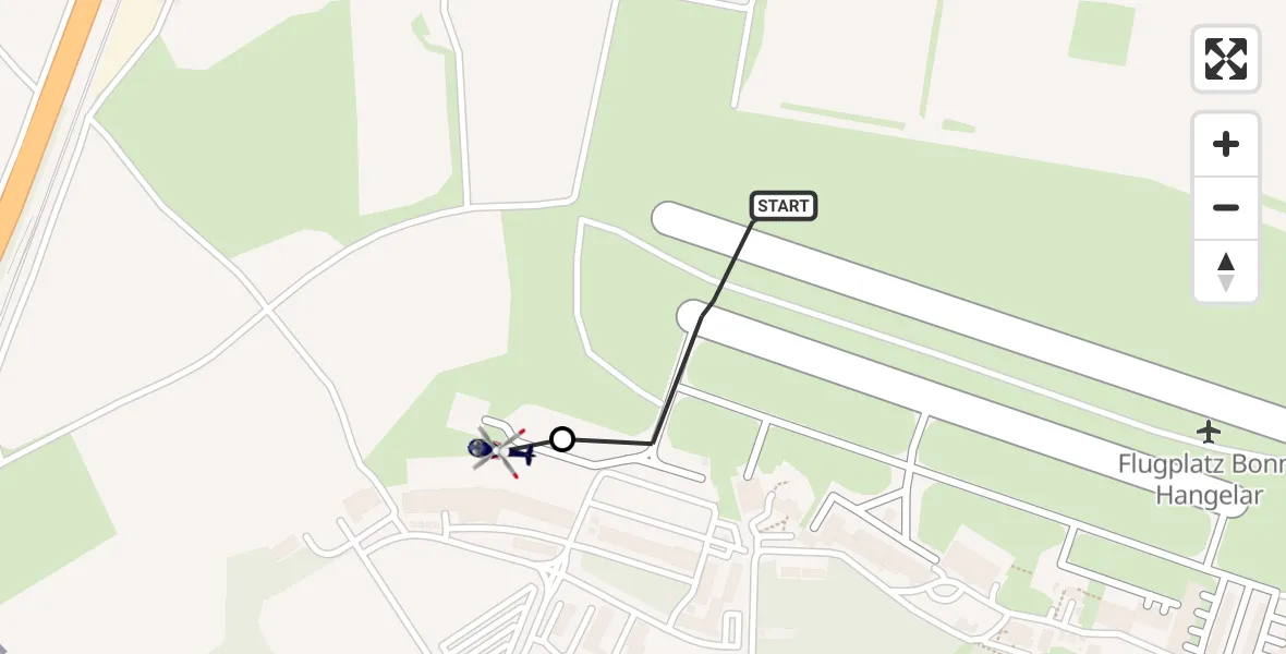 Flugroute Polizeihubschrauber Bonn-Hangelar Airfield - Sankt Augustin, 26 Februar 2026, 09:02