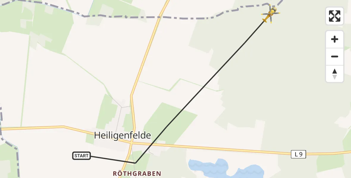 Flugroute Rettungshubschrauber Heiligenfelde - Rathsleben, 26 Februar 2026, 09:12