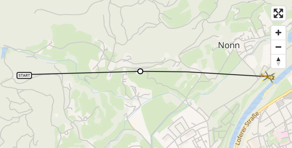 Flugroute Rettungshubschrauber Bad Reichenhall - Nonn, 26 Februar 2026, 10:09