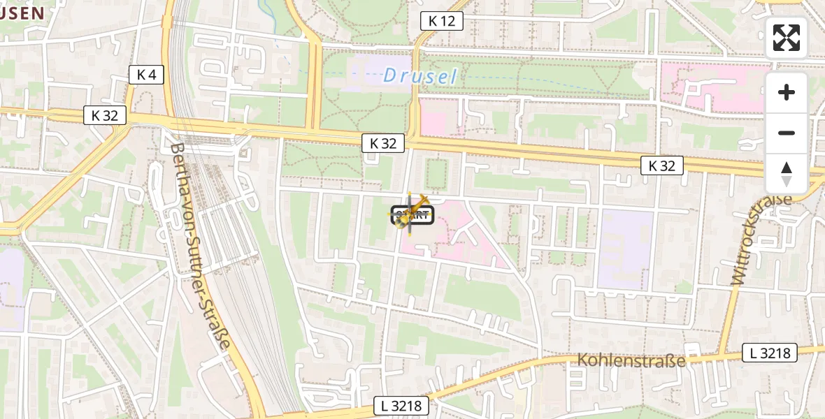 Flugroute Rettungshubschrauber Kassel - Kassel, 26 Februar 2026, 11:00