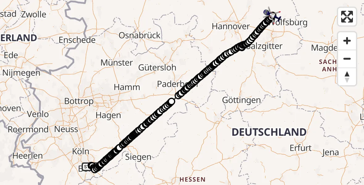 Routekaart van de vlucht: Polizeihubschrauber nach Gifhorn Federal Police Heliport