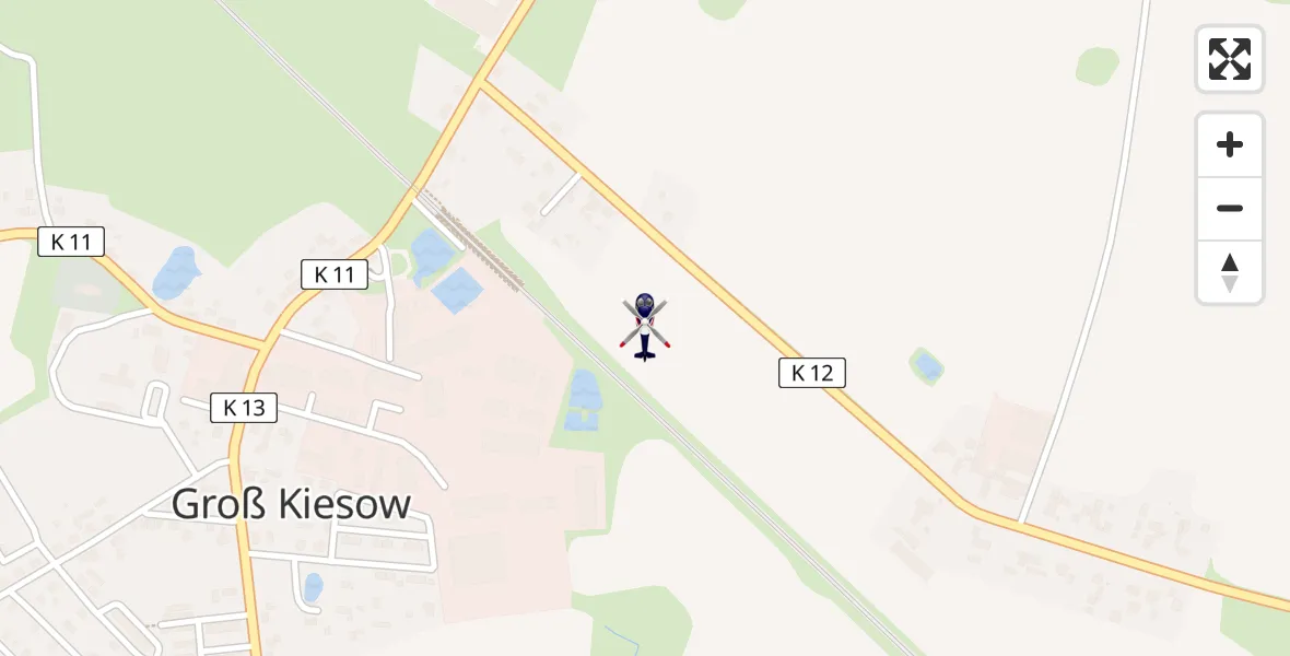 Routekaart van de vlucht: Polizeihubschrauber nach Groß Kiesow, Bahnhofstraße
